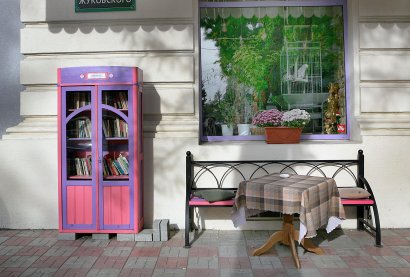 На Жуковского установлен книжный шкаф