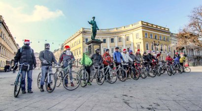 В Одессе состоялись новогодние велопокатушки