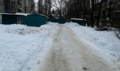  В Дюковском парке снег валит тоннами