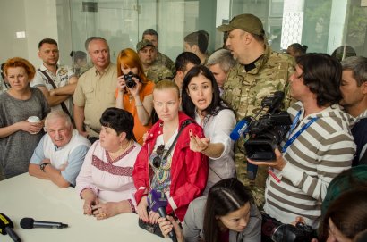 Участники АТО сегодня митинговали под обладминистрацией, требуя отставки Гайдар