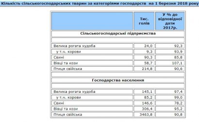 В Одесской области продолжает сокращаться поголовье скота 