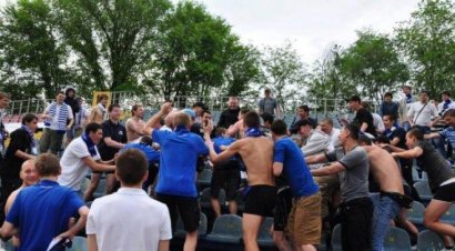 В ходе футбольного матча на стадионе «Черноморец» полиция задержала восьмерых смутьянов