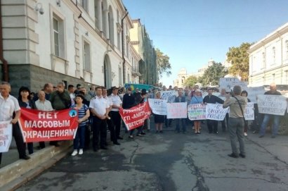 Портовики Одесской области провели митинг против замены госохраны на частников