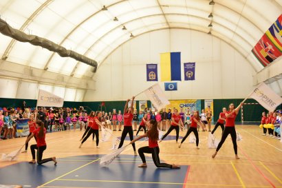 Праздник черлидинга в спорткомплексе Международного гуманитарного университете