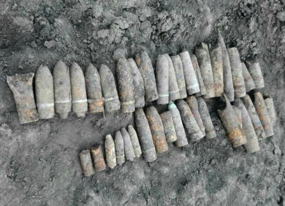 В Саратском районе выкопали с полсотни артснарядов времён войны