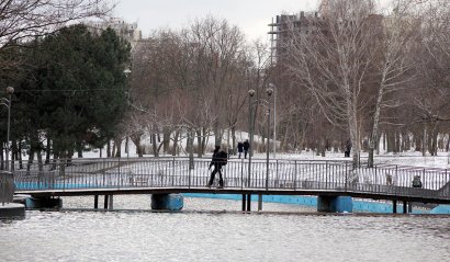 В парк Победы вернулась зима...