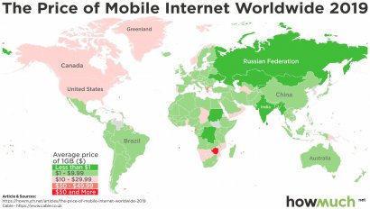 Украина стала одним из лидеров по дешевизне мобильного интернета
