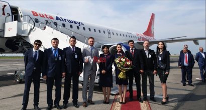 Одесский аэропорт встретил первый рейс из Баку азербайджанской авиакомпании Buta Airways