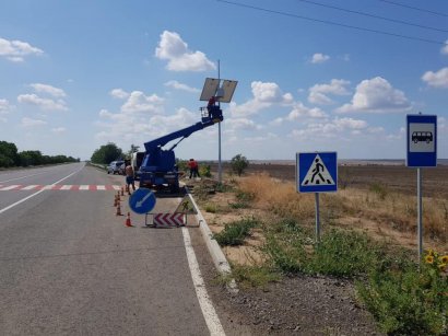 На трассе Одесса-Рени устанавливают автономное освещение