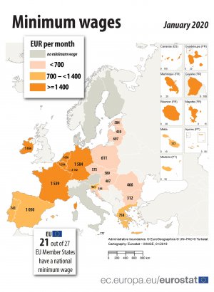 В Украине самая низкая минимальная зарплата в Европе