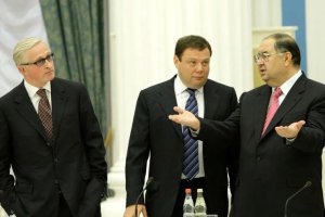 Президент Российского союза промышленников и предпринимателей, Фридман и Усманов на встрече в Кремле